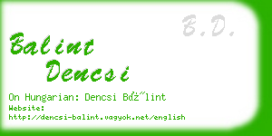 balint dencsi business card